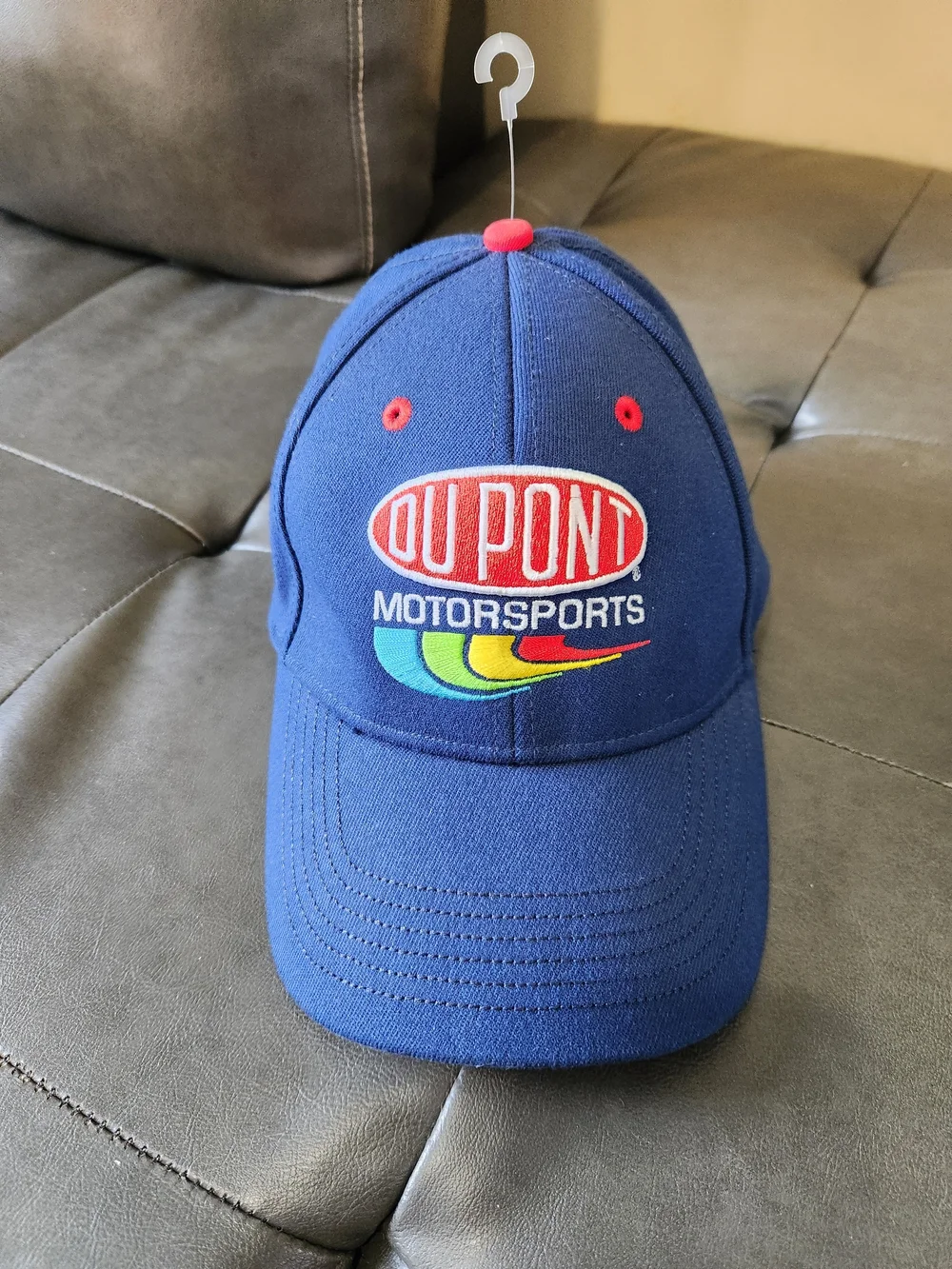 Vintage Chase Authentics Blue DuPont Motorsports Baseball Cap with Red Accents